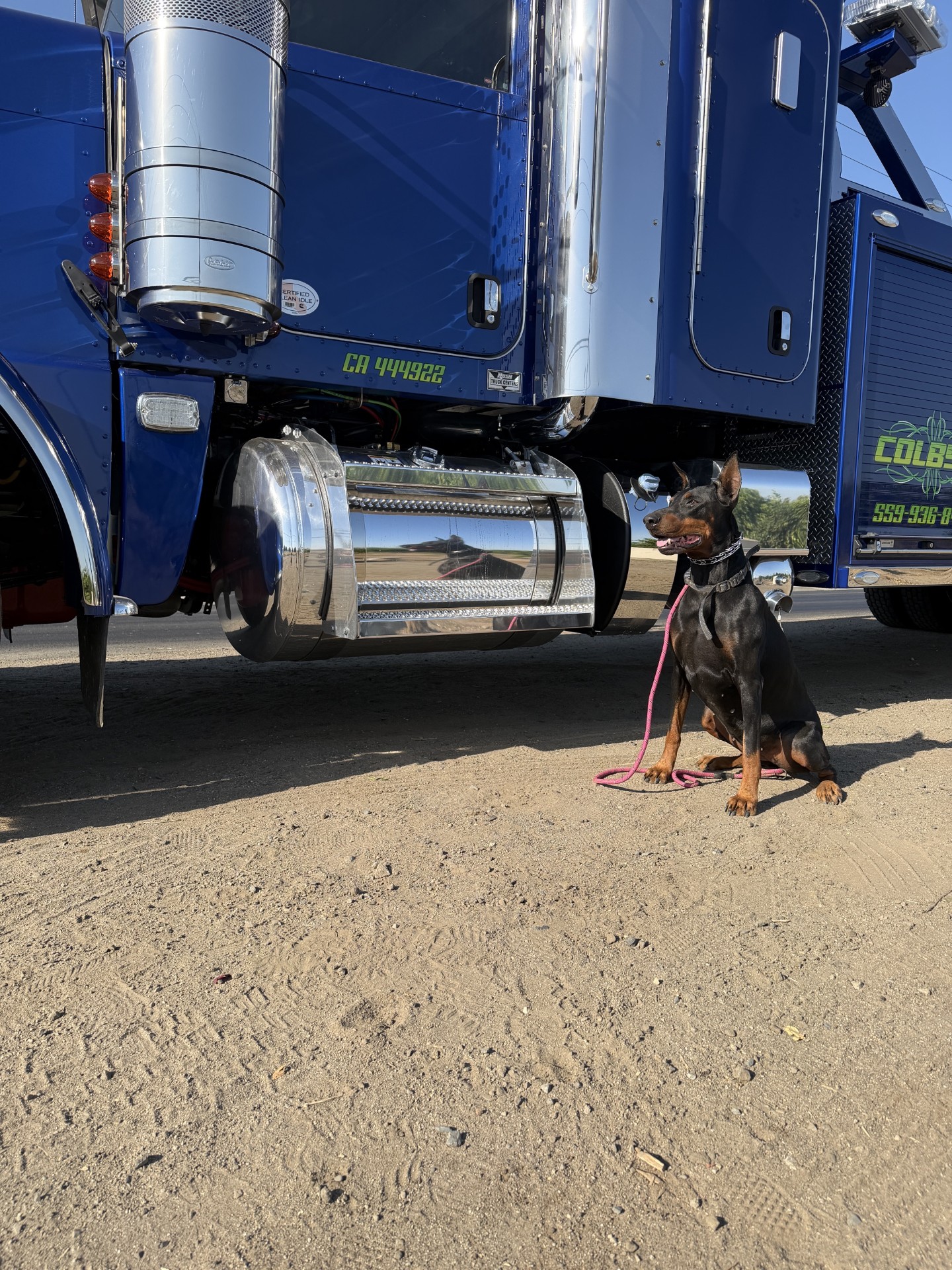 Blue Fuel Delivery Truck